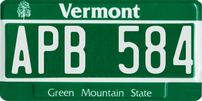 VT license plate APB584