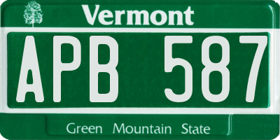 VT license plate APB587