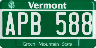 VT license plate APB588