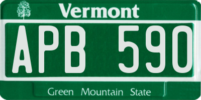 VT license plate APB590
