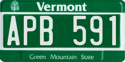 VT license plate APB591