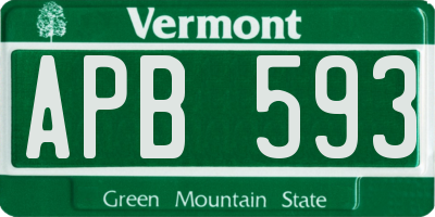 VT license plate APB593