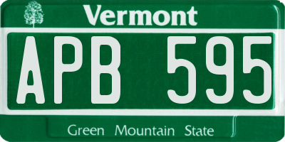 VT license plate APB595