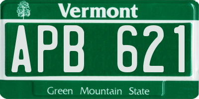 VT license plate APB621