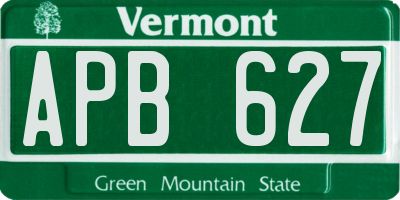 VT license plate APB627