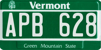 VT license plate APB628
