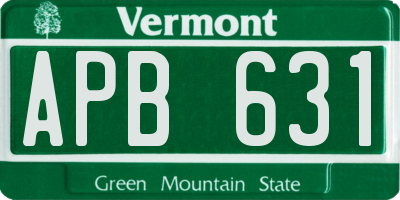 VT license plate APB631