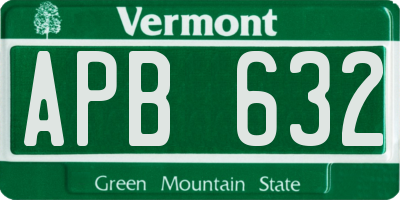VT license plate APB632