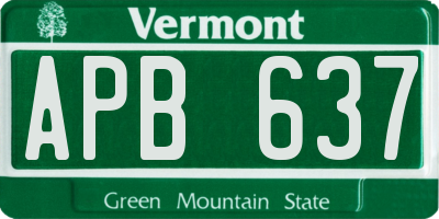 VT license plate APB637
