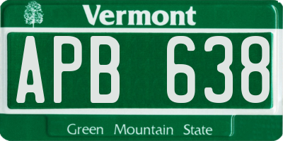VT license plate APB638