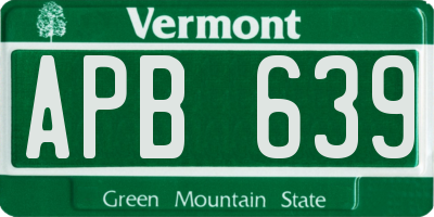 VT license plate APB639