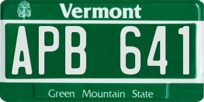 VT license plate APB641