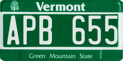 VT license plate APB655