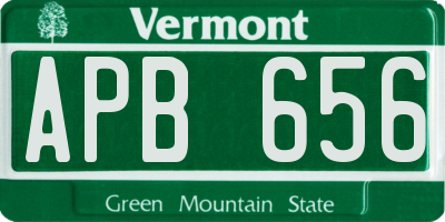 VT license plate APB656