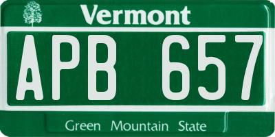 VT license plate APB657