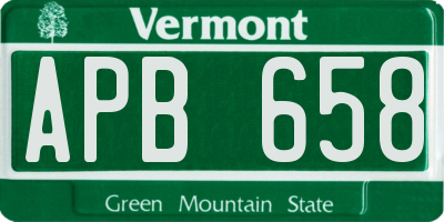 VT license plate APB658