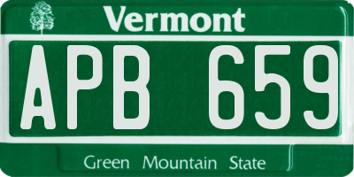 VT license plate APB659
