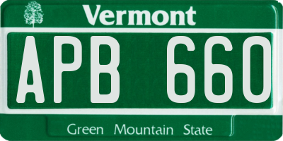 VT license plate APB660