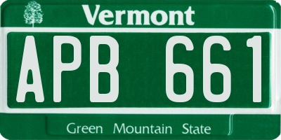 VT license plate APB661