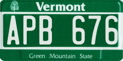 VT license plate APB676