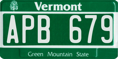 VT license plate APB679