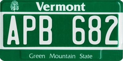 VT license plate APB682