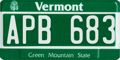 VT license plate APB683