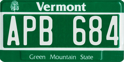VT license plate APB684