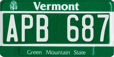 VT license plate APB687