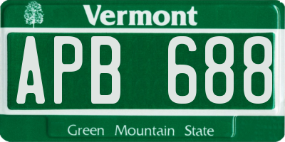 VT license plate APB688