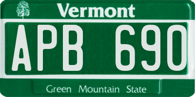 VT license plate APB690