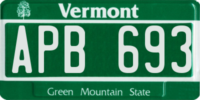 VT license plate APB693