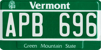 VT license plate APB696