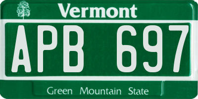 VT license plate APB697