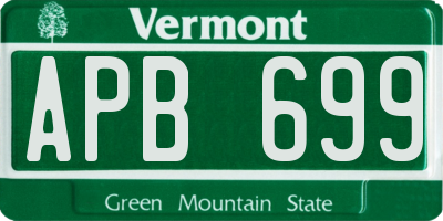 VT license plate APB699