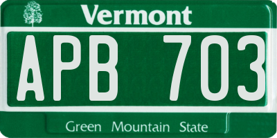 VT license plate APB703