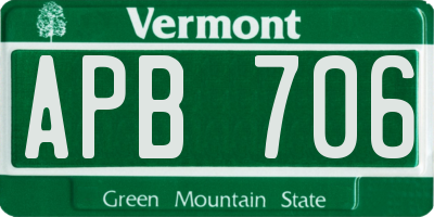 VT license plate APB706