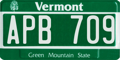 VT license plate APB709