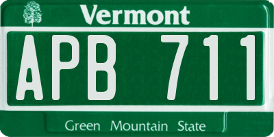 VT license plate APB711