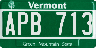 VT license plate APB713
