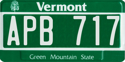 VT license plate APB717