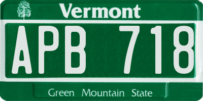 VT license plate APB718