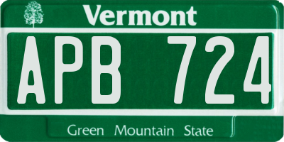 VT license plate APB724
