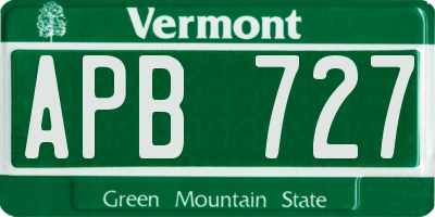 VT license plate APB727