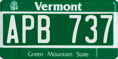 VT license plate APB737