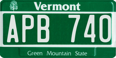 VT license plate APB740