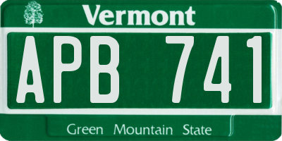 VT license plate APB741