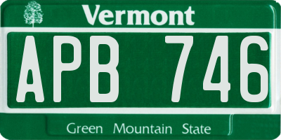 VT license plate APB746