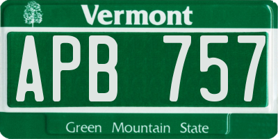 VT license plate APB757