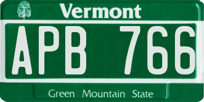 VT license plate APB766